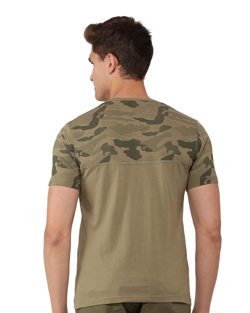 Camou Print Half-Sleeve T-Shirt
