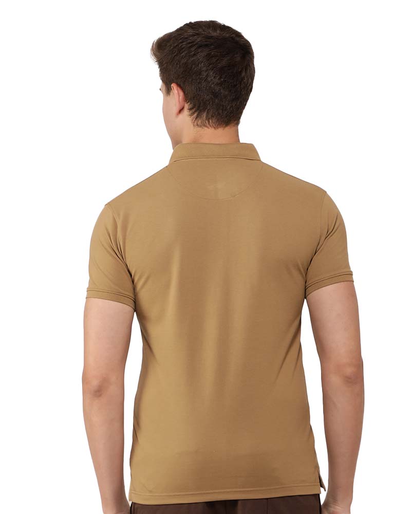 Khaki Basic Polo T-Shirt