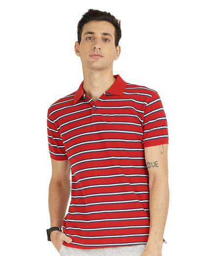 White Striped Polo T-Shirt
