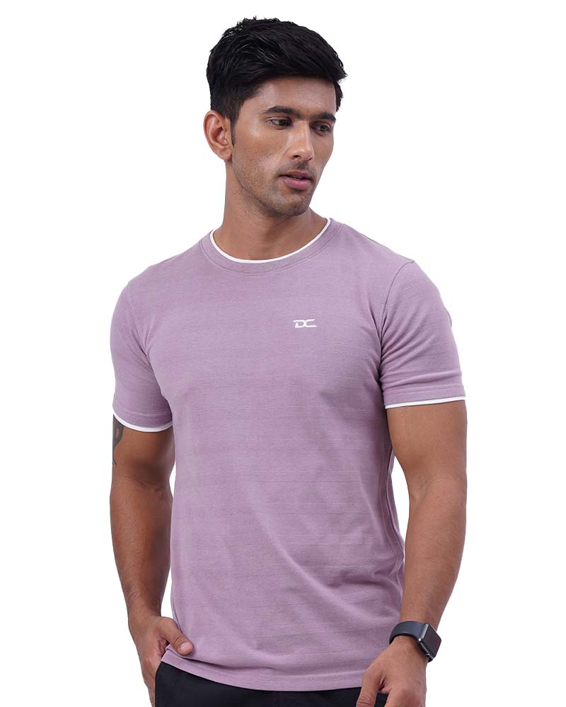 Mauve Horizontal Texture T-Shirt