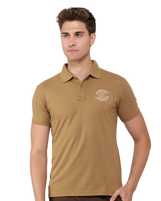 Khaki Basic Polo T-Shirt