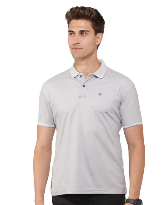 Melange Grey Polo T-Shirt