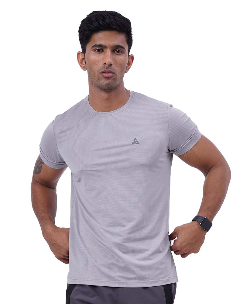 Dryfit Grey Round Neck T-Shirt