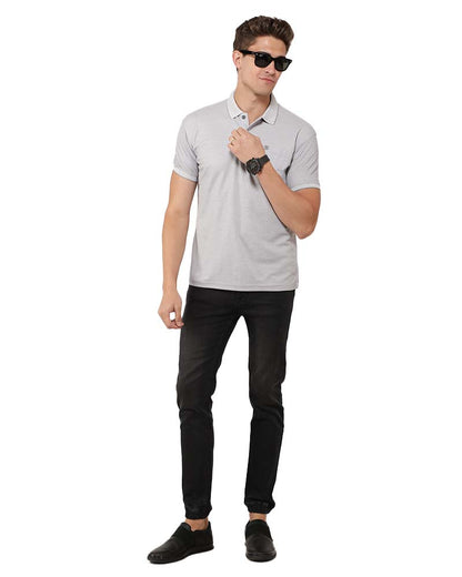 Melange Grey Polo T-Shirt