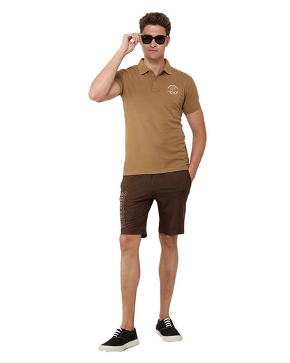 Khaki Basic Polo T-Shirt
