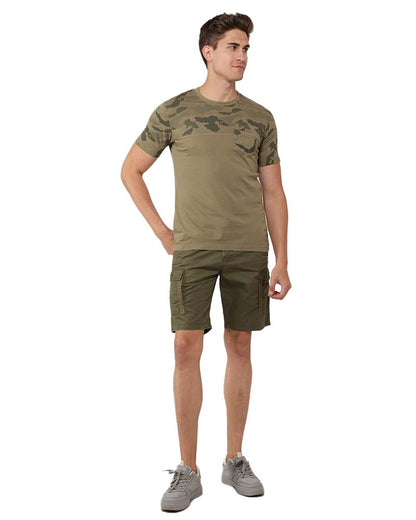Camou Print Half-Sleeve T-Shirt