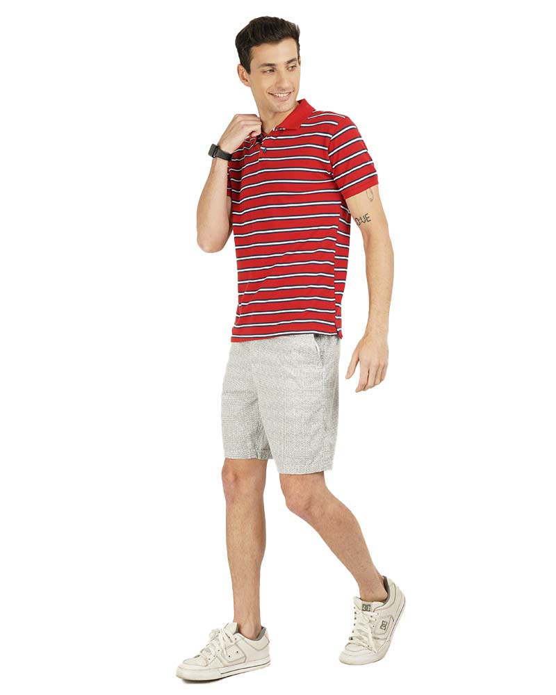 White Striped Polo T-Shirt