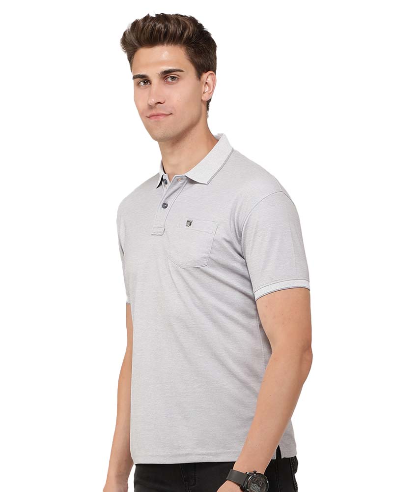 Melange Grey Polo T-Shirt