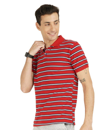 White Striped Polo T-Shirt
