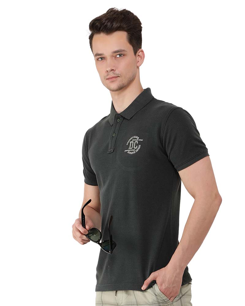 Textured Verde Polo T-Shirt