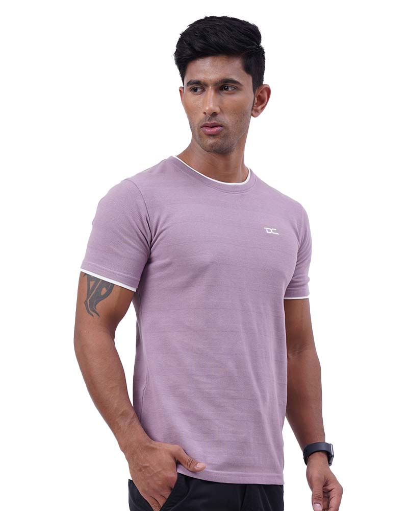 Mauve Horizontal Texture T-Shirt