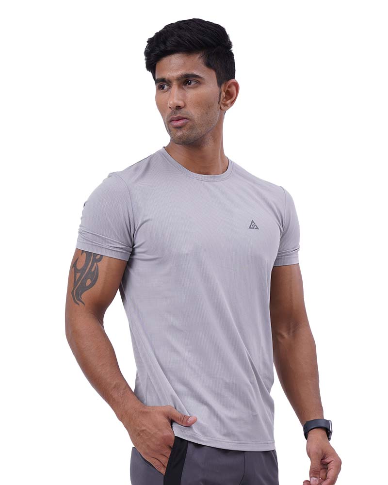Dryfit Grey Round Neck T-Shirt