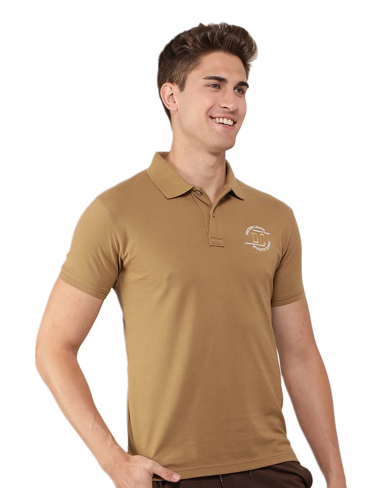 Khaki Basic Polo T-Shirt