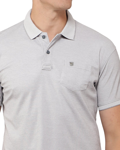 Melange Grey Polo T-Shirt