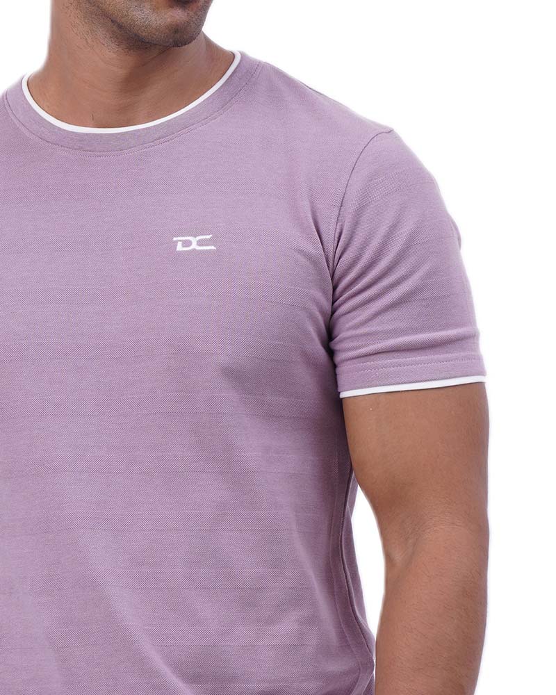 Mauve Horizontal Texture T-Shirt