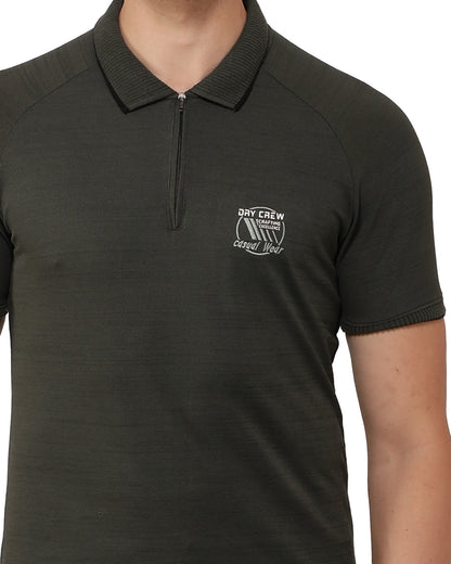 Textured Verde Polo T-Shirt