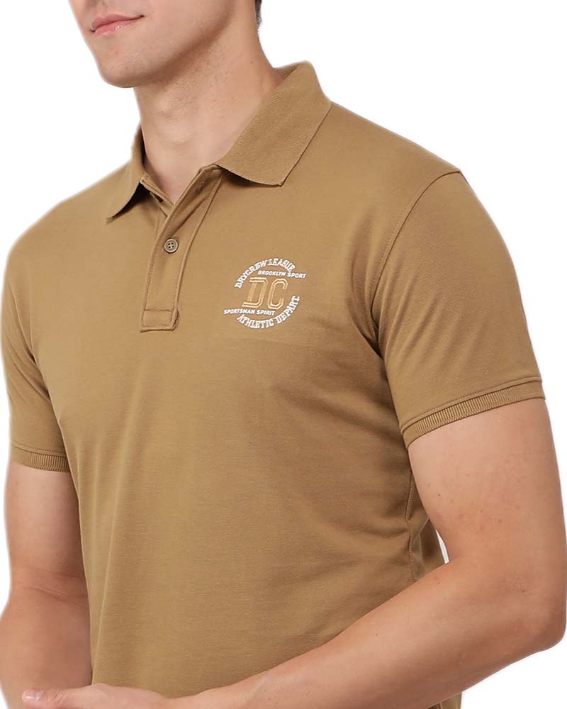 Khaki Basic Polo T-Shirt