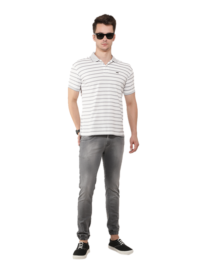 Formal Wear Striped Polo T-Shirt
