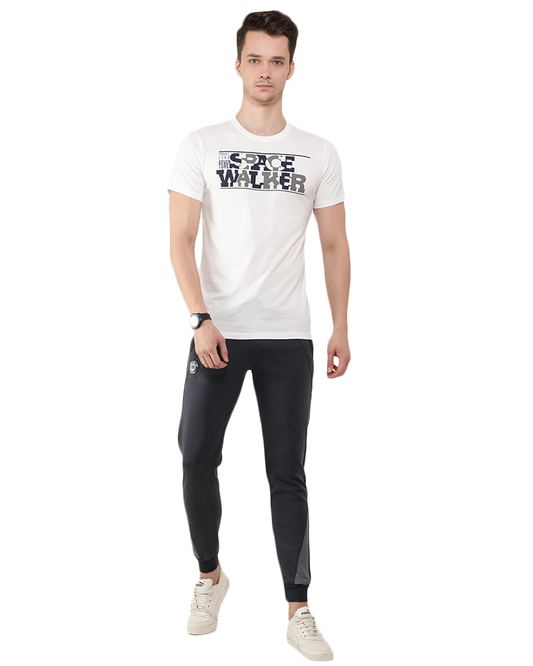 White Printed Half Sleeve T-Shirt for Men